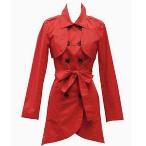NWOT Cabi Poppy Red Convertible Belted Trench Coat Long Jacket